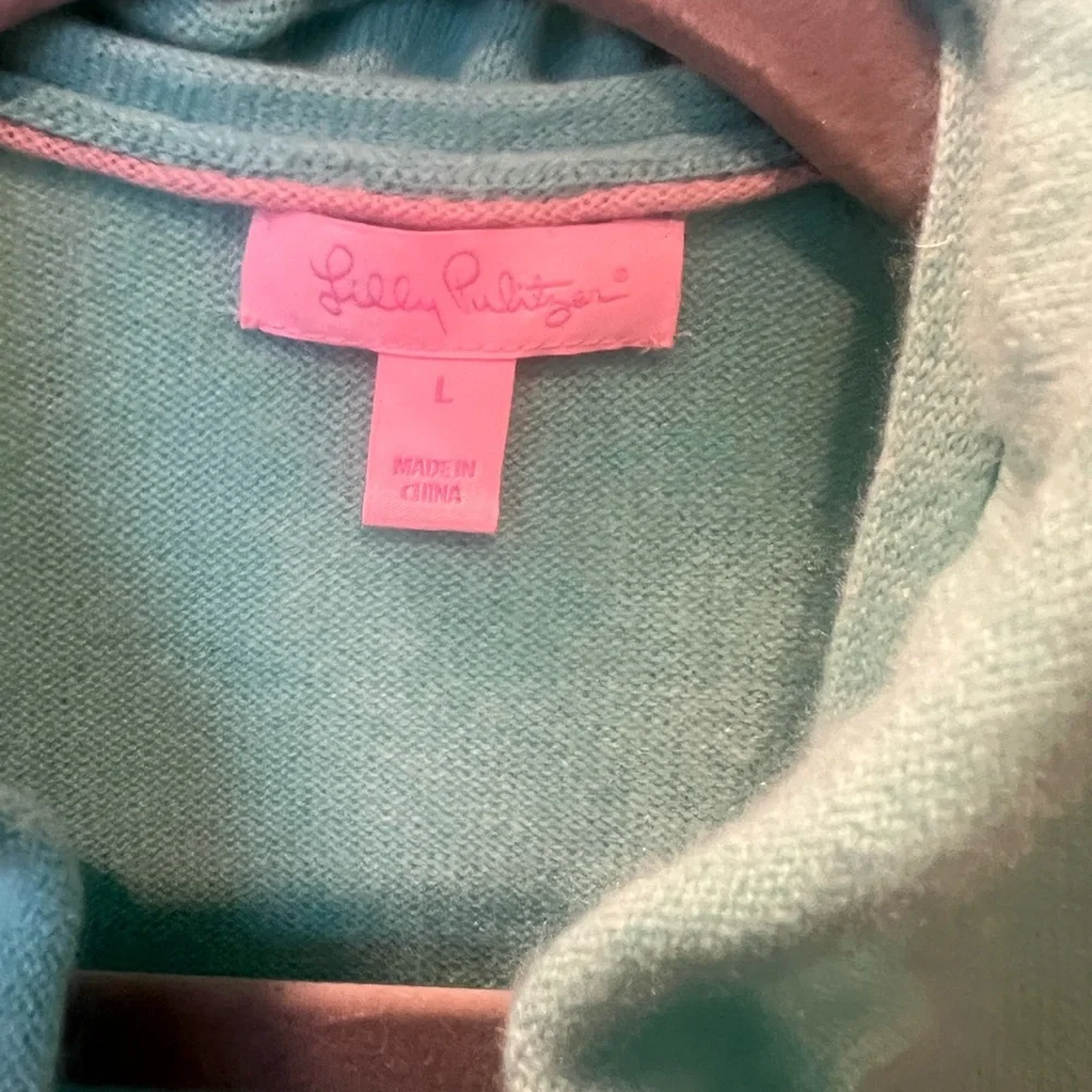 Lilly Pulitzer Turquoise Ruffle Cardigan - Picture 2 of 4